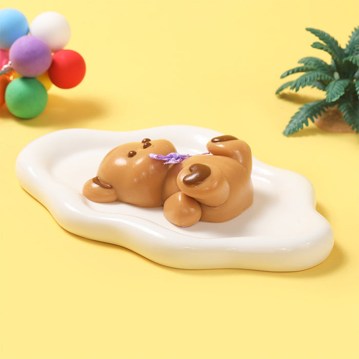 Little Brown Heart Bear Taba Squishy