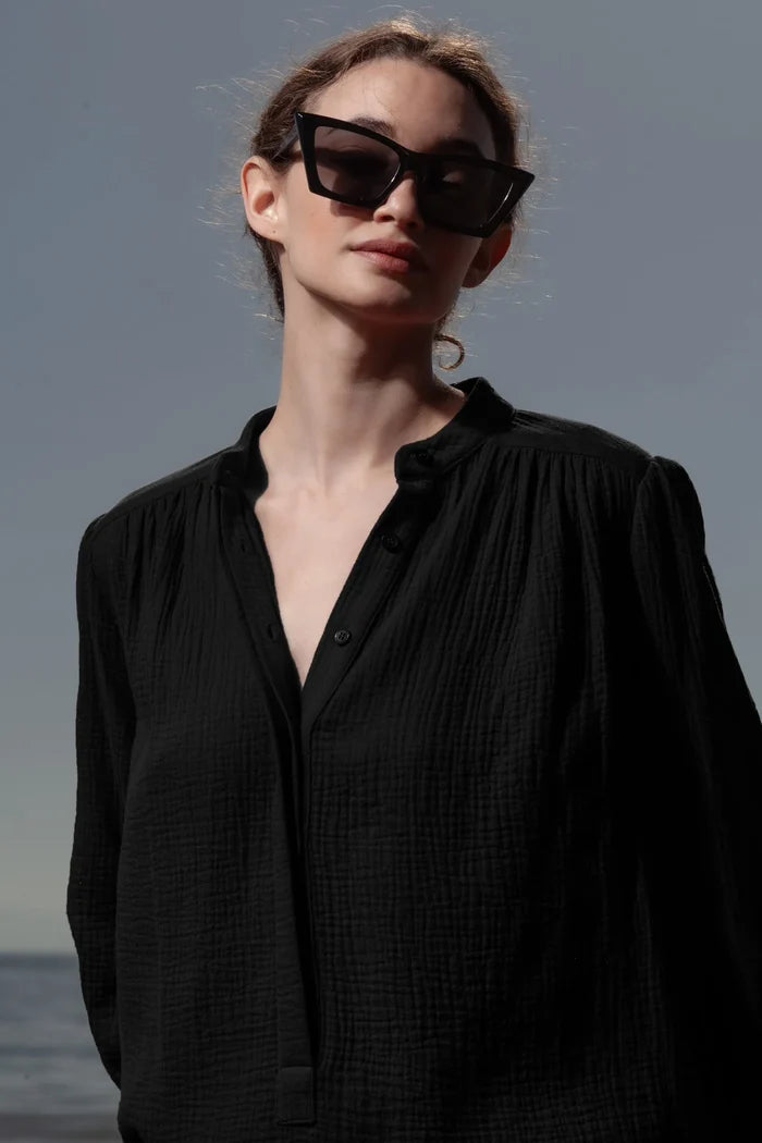 Marish Top - Black Gauze - Heidi Merrick