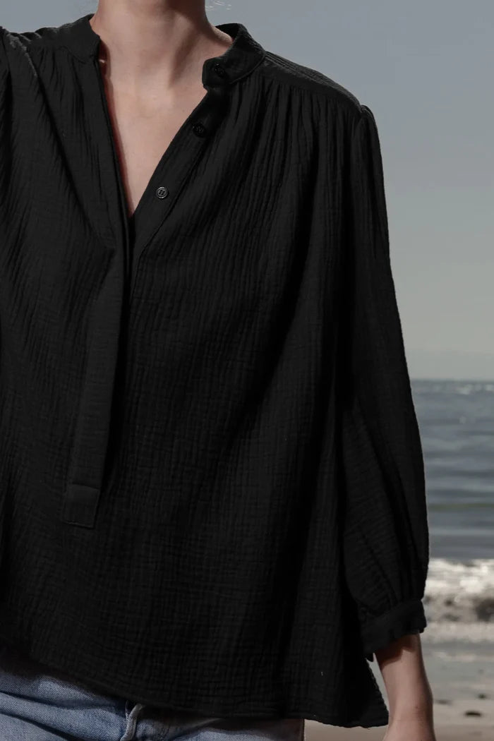 Marish Top - Black Gauze - Heidi Merrick