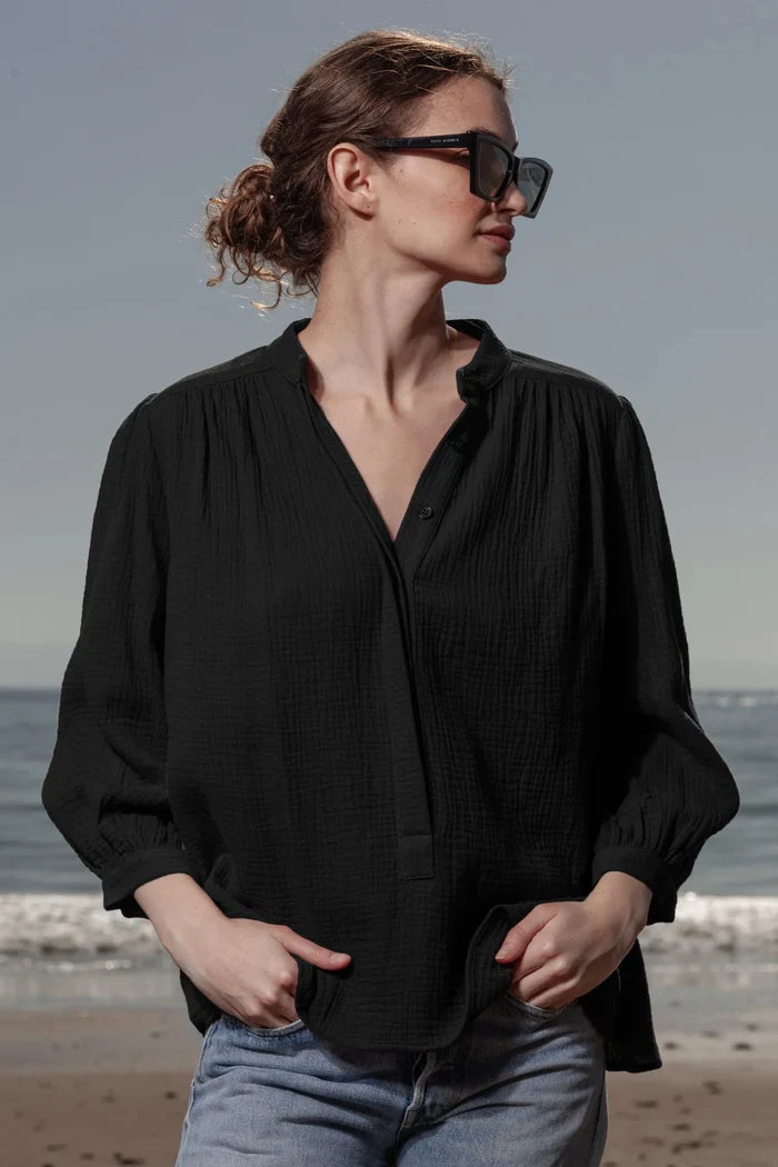 Marish Top - Black Gauze - Heidi Merrick