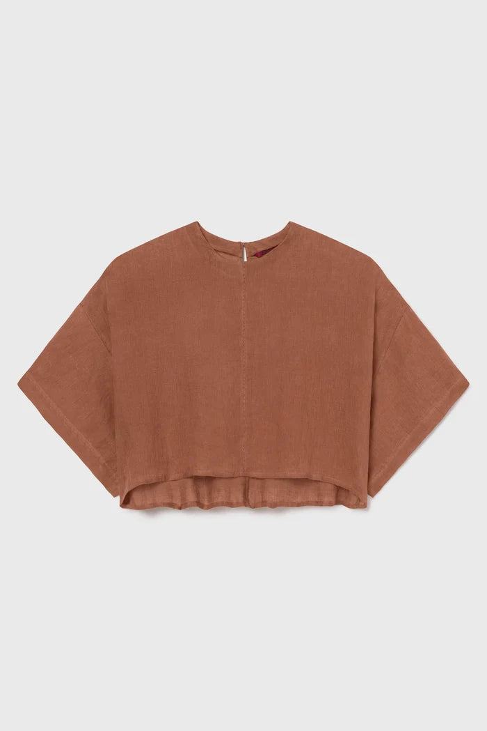 Mojave Top - Clay Tissue Linen - Heidi Merrick