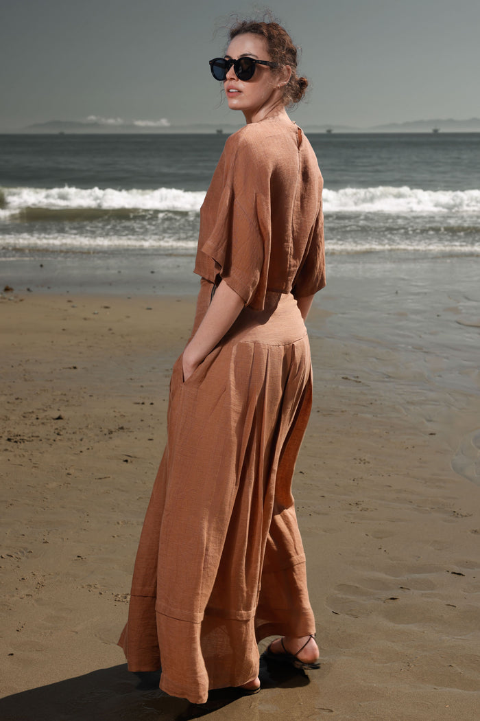 Mojave Top - Clay Tissue Linen - Heidi Merrick