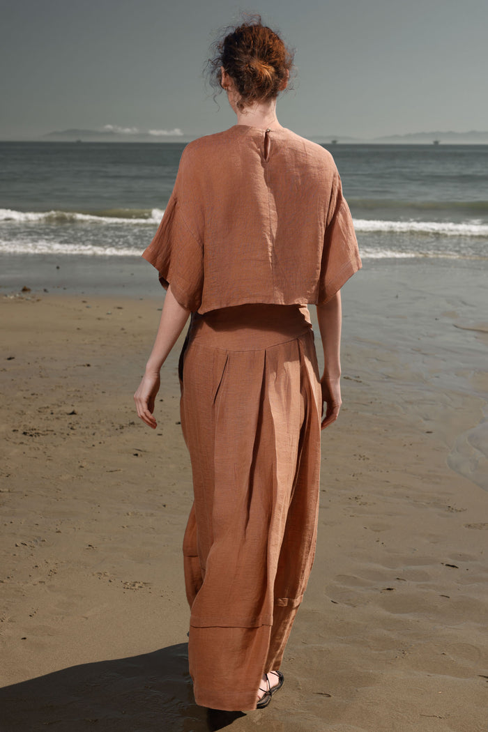 Mojave Top - Clay Tissue Linen - Heidi Merrick