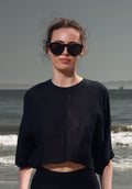 Mojave Top - Noir Tissue Linen - Heidi Merrick