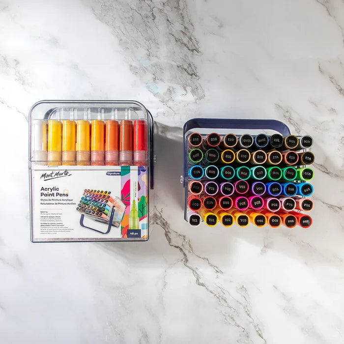 Mont Marte Acrylic Paint Pens in Case Broad Tip Signature