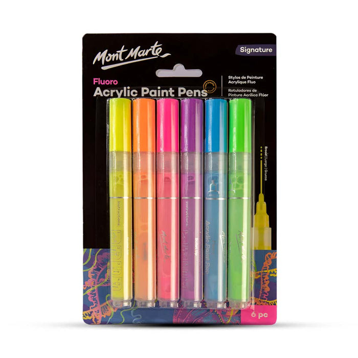 Mont Marte Fluoro Signature Acrylic Paint Pens Set