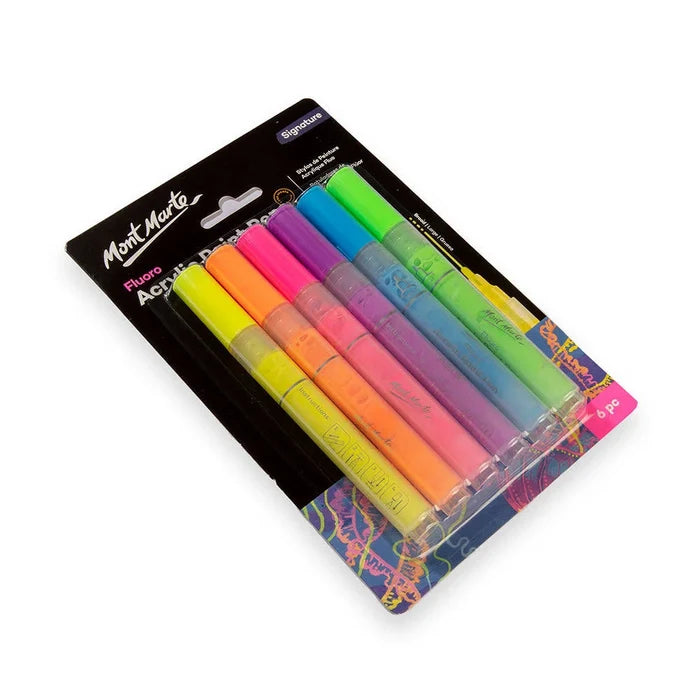 Mont Marte Fluoro Signature Acrylic Paint Pens Set