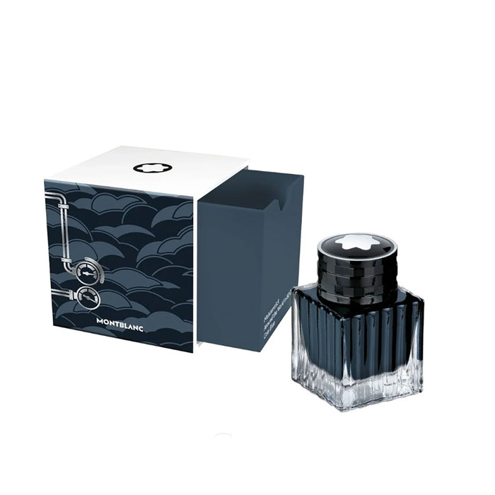 Montblanc Around The World in 80 Days Coal Blue Fountain Pen Ink Bottle 50 ML - PensAndPencils.Net