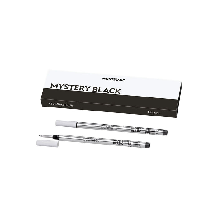 Montblanc Fineliner Refills Mystery Black Medium 128246 Pack of 2 - PensAndPencils.Net