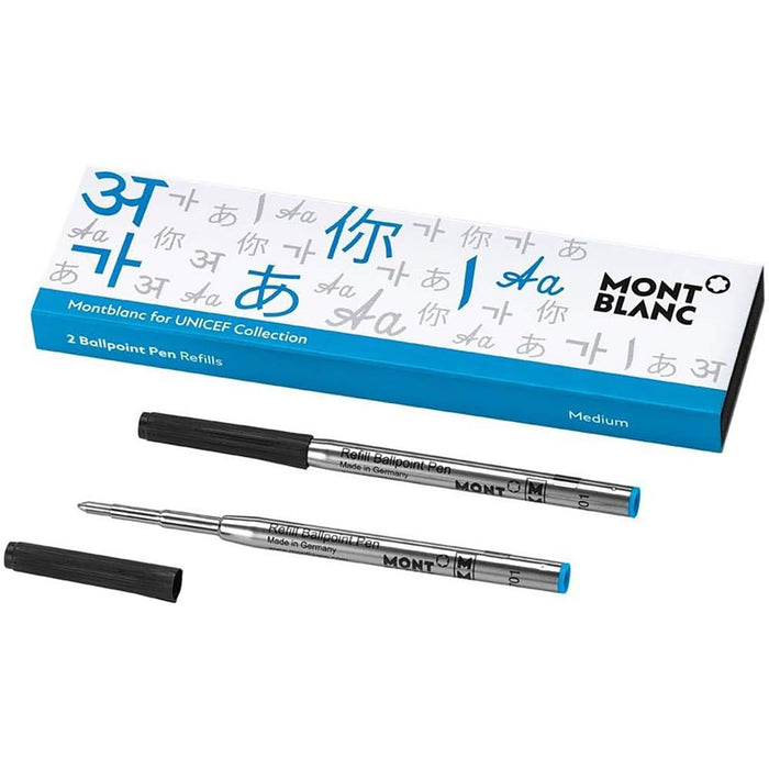 Montblanc Unicef Turquoise Ballpoint Refill Medium Pack of 2
