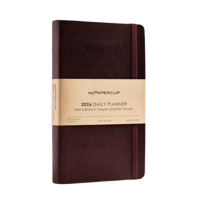 Mypaperclip 2026 Leather Cover Daily Planner