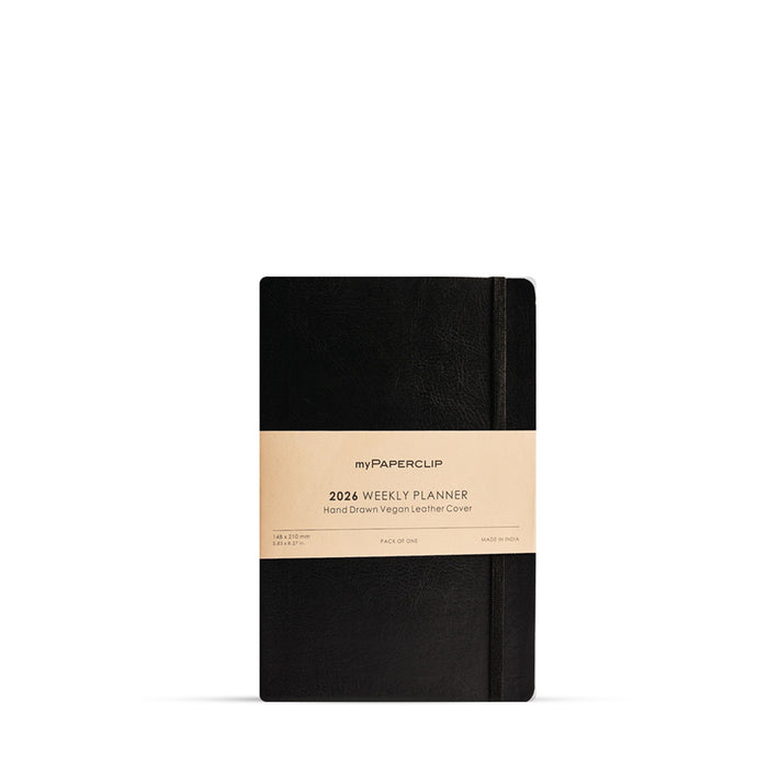 Mypaperclip 2026 Leather Cover Weekly Planner
