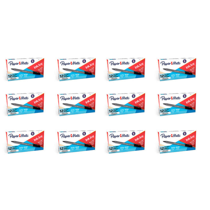 Paper Mate Black Ink Pens Bulk Medium Point 144 Ct 12 Boxes  12 Per Box - PensAndPencils.Net