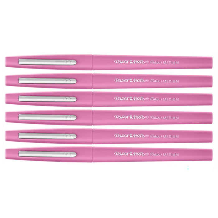 Paper Mate Flair Candy Pop Strawberry Lollipop Felt Tip Pen Medium Pack of 6