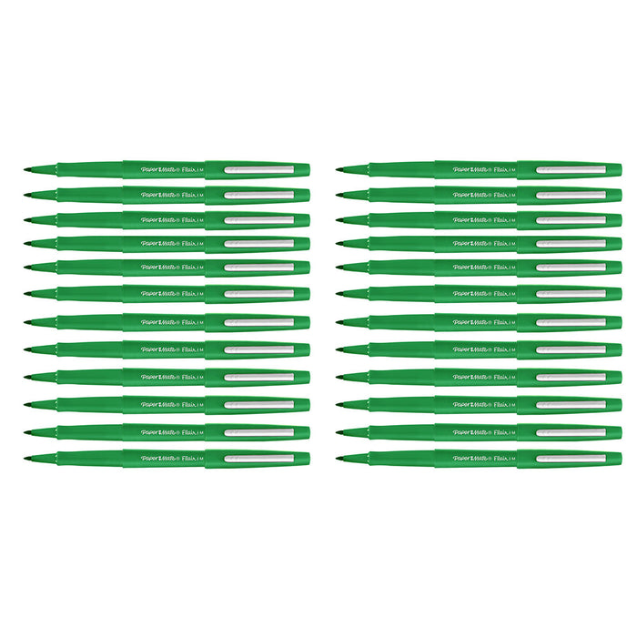 Paper Mate Flair Green Felt Tip Pens Point Guard, Bulk Pack of 24  Paper Mate Felt Tip Pen