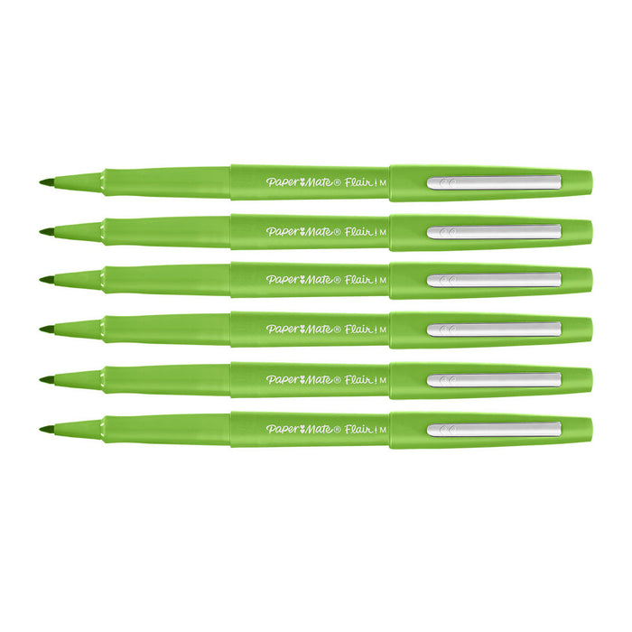 Paper Mate Flair Lime Felt Tip Pen Medium Point Guard Pack of 6  Paper Mate Felt Tip Pen
