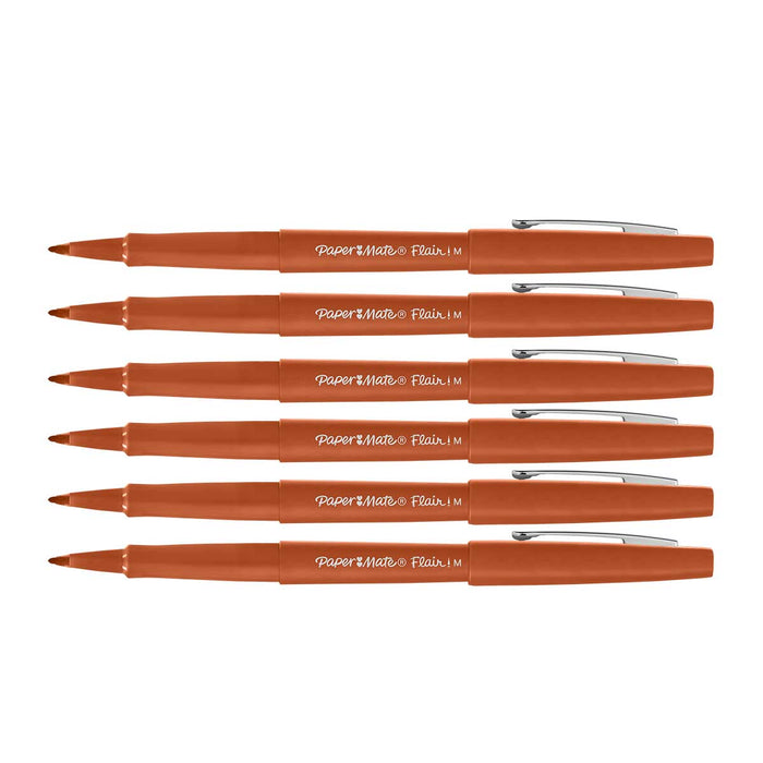Paper Mate Flair Pens Pumpkin Pack of 6  Paper Mate Felt Tip Pen