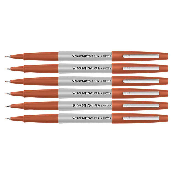 Paper Mate Flair Ultra Fine Pumpkin Felt Tip Pens Pack of 6  Paper Mate Felt Tip Pen