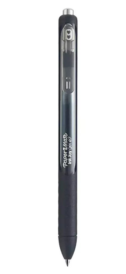 Paper Mate Inkjoy Gel Black Pen Medium Point 0.7 MM Retractable Pack of 6 - PensAndPencils.Net