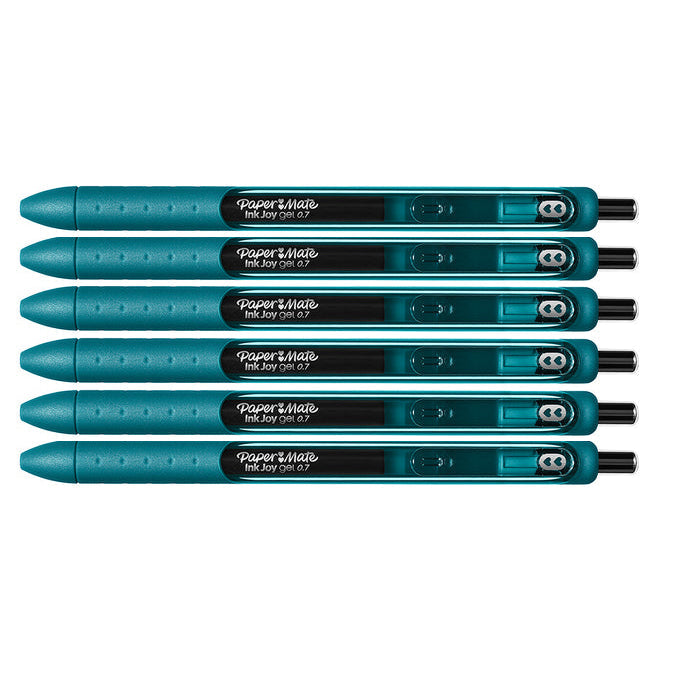Paper Mate Inkjoy Gel Jade Medium Point 0.7 mm Retractable Gel Pen (Jade Gel Ink) Pack of 6