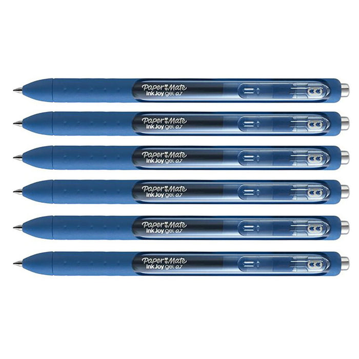 Paper Mate Inkjoy Gel Pen Medium Slate Blue Ink 6 Count - PensAndPencils.Net