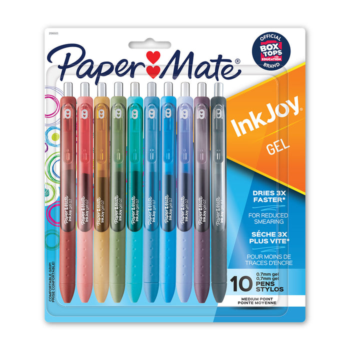 Paper Mate Inkjoy Gel Pens 0.7 MM Assorted Colors Pack of 10 - PensAndPencils.Net