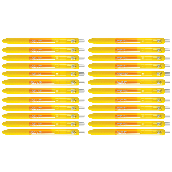 Paper Mate Inkjoy Gel Yellow Pens Medium Bulk Pack Of 24  Paper Mate Gel Ink Pens
