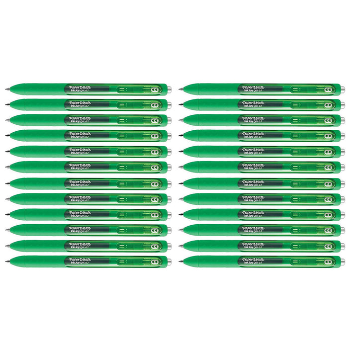 Paper Mate Inkjoy Green Gel Pen Medium 0.7mm Retractable Bulk Pack Of 24  Paper Mate Gel Ink Pens