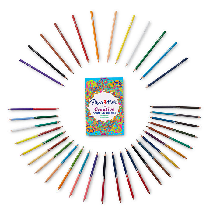 Papermate 36 Colored Pencils and Coloring Booklet Kit - PensAndPencils.Net