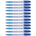 Papermate Blue Pens Pack of 12, Geometric Design  Paper Mate Ballpoint Pen