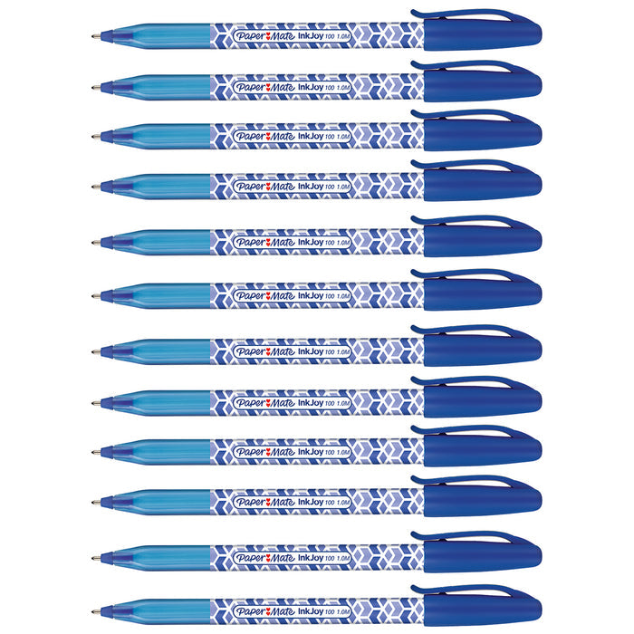 Papermate Blue Pens Pack of 12, Geometric Design  Paper Mate Ballpoint Pen