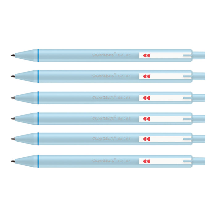 Papermate Glide Blue Ink Gel Pen G610 0.5MM Pack of 6  Paper Mate Gel Ink Pens