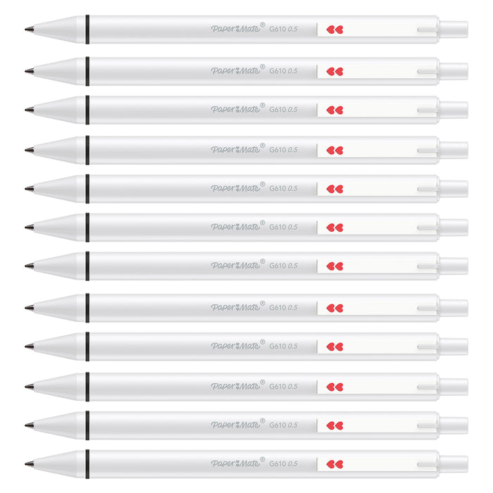 Papermate Glide Gel Pen Black Ink G610 0.5MM- Dozen  Paper Mate Gel Ink Pens
