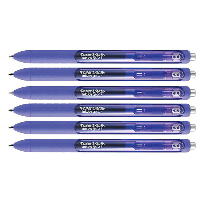 Papermate Inkjoy Gel Purple Medium Retractable 6 Count - PensAndPencils.Net