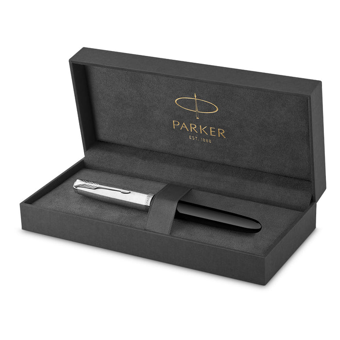 Parker 51 Black Chrome Fountain Pen Fine 2123491 - PensAndPencils.Net