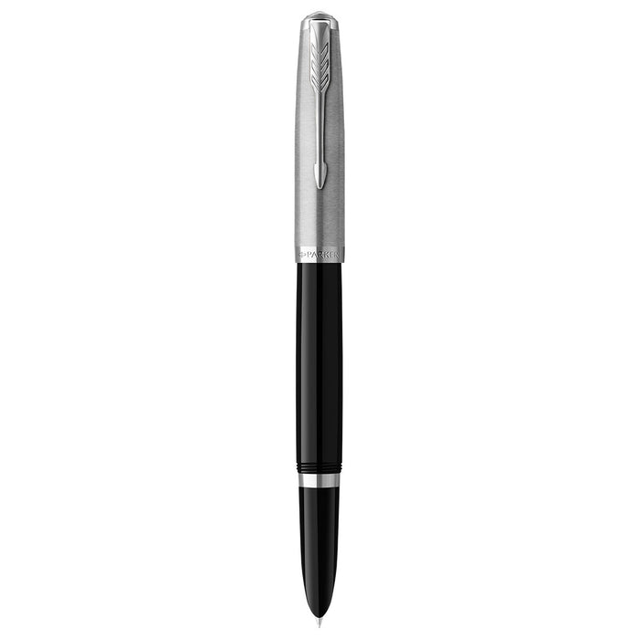 Parker 51 Black Chrome Fountain Pen Fine 2123491 - PensAndPencils.Net