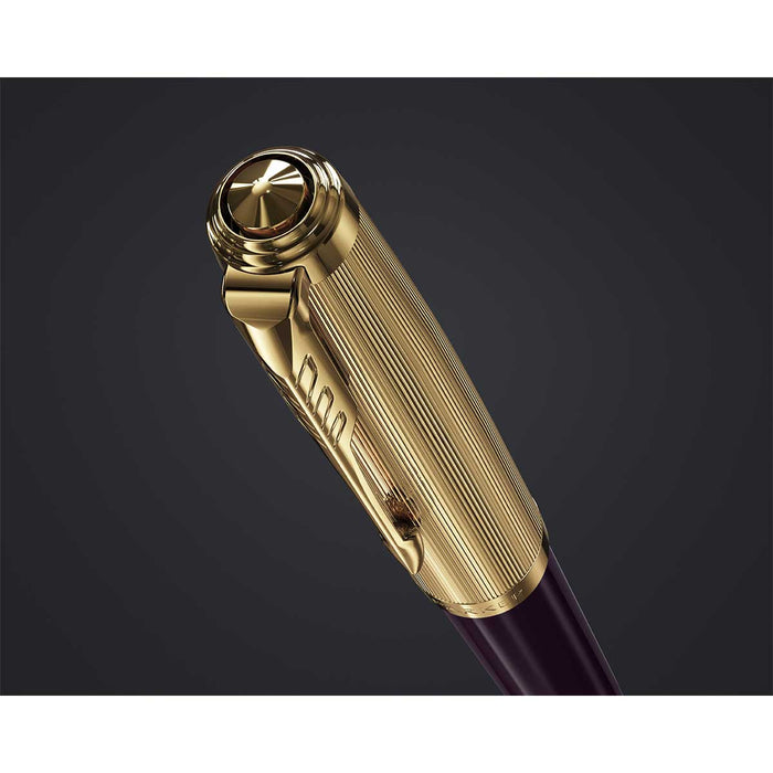 Parker 51 Deluxe Plum Fountain Pen Gold Trim Fine