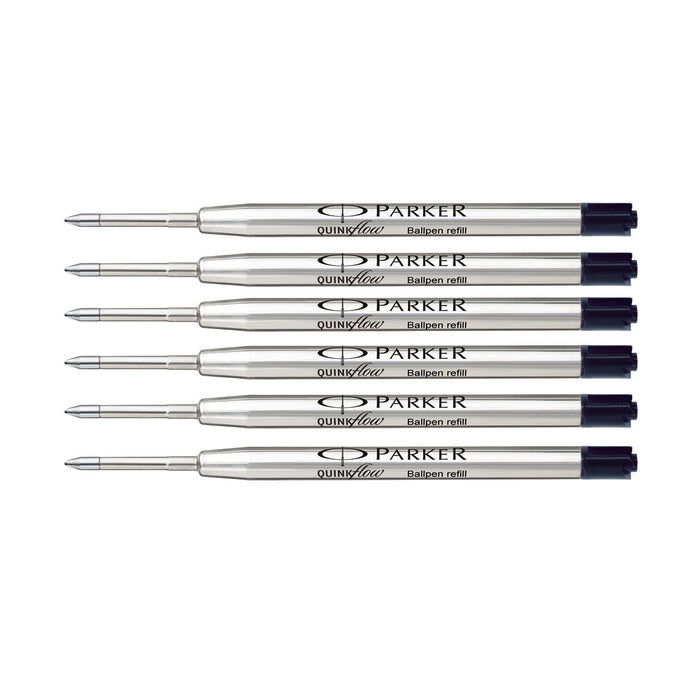 Parker Ballpoint Refills Black Medium Pack Pack Of 6 (Bulk Packaging) - PensAndPencils.Net