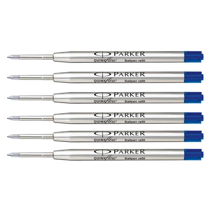 Parker Ballpoint Refills Blue Medium Pack Pack Of 6 (Bulk Packaging) - PensAndPencils.Net