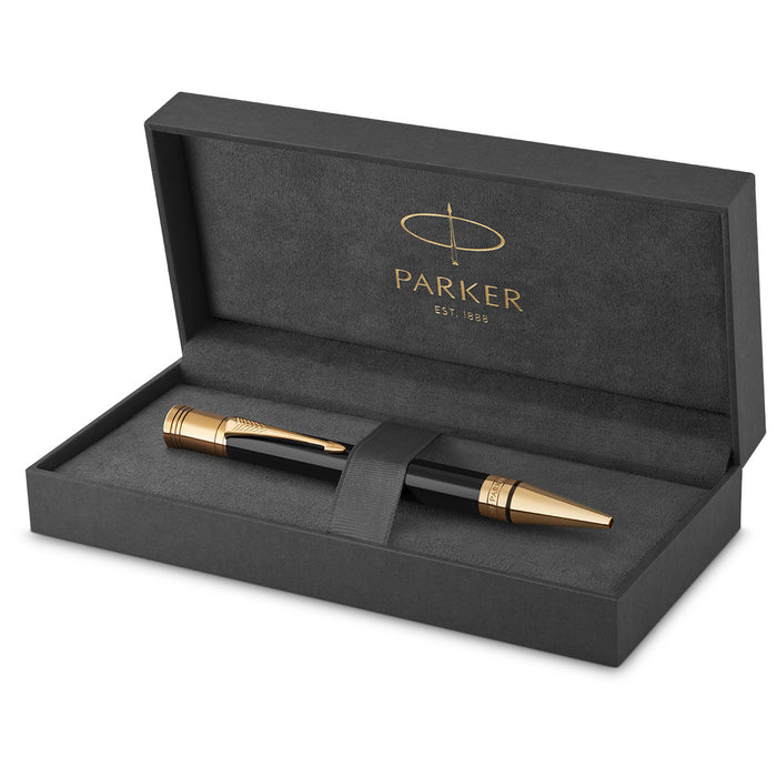Parker Duofold Classic Black Gold Trim Ballpoint Pen 1931386