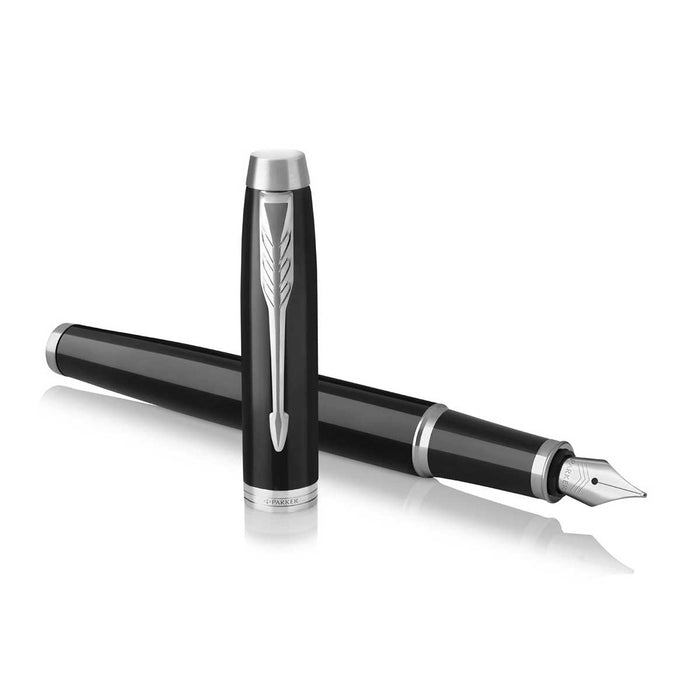 Parker IM Black Lacquer CT Fountain Pen Fine - PensAndPencils.Net