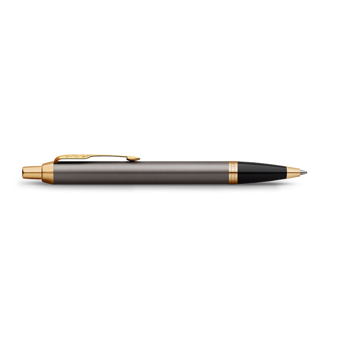 Parker IM Grey Gold Trim Ballpoint Pen Black Ink 2213843