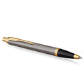 Parker IM Grey Gold Trim Ballpoint Pen Blue Ink 2213843