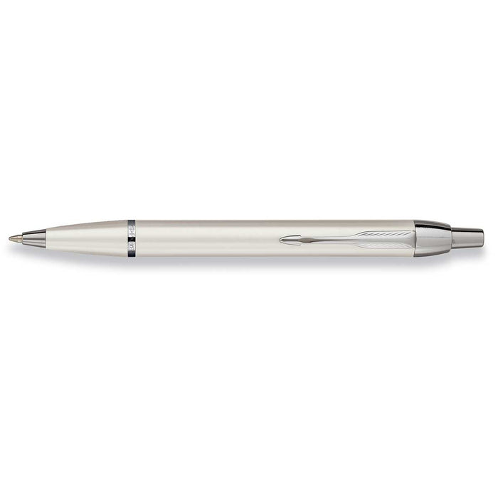 Parker IM Pearl White Pen, Retractable Ballpoint, Blue Ink with Parker Gift Box