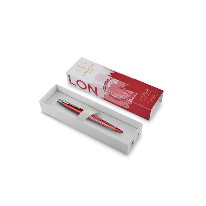 Parker Jotter London Red Chrome Trim Ballpoint Pen 2221603