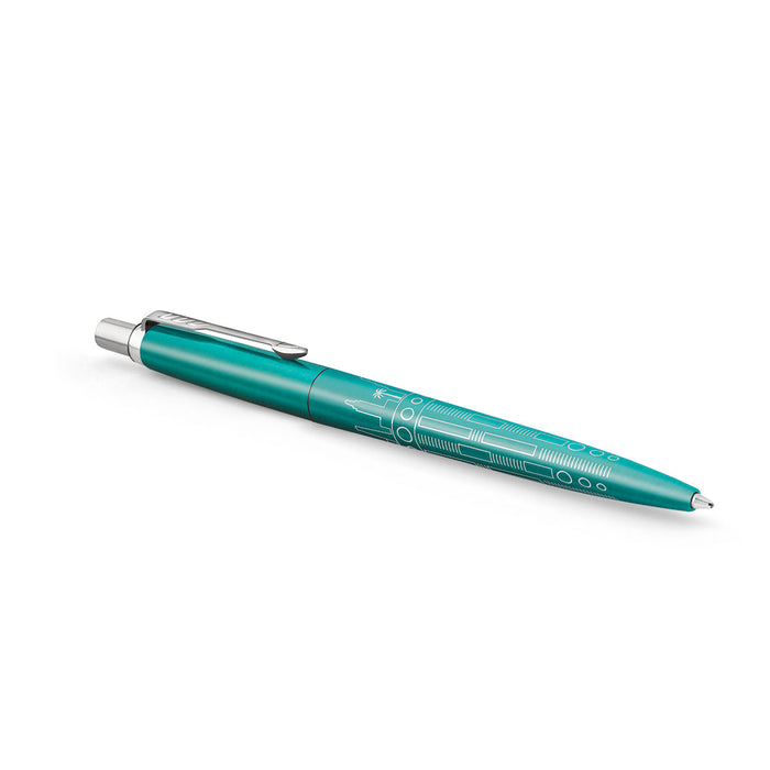 Parker Jotter Miami Turquoise Special Edition Ballpoint Pen Blue Ink - PensAndPencils.Net