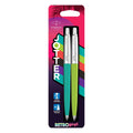 Parker Jotter Retro Wave Caribbean Blue & Apple Green Ballpoint Pens Blue Ink + 2 Black Refills