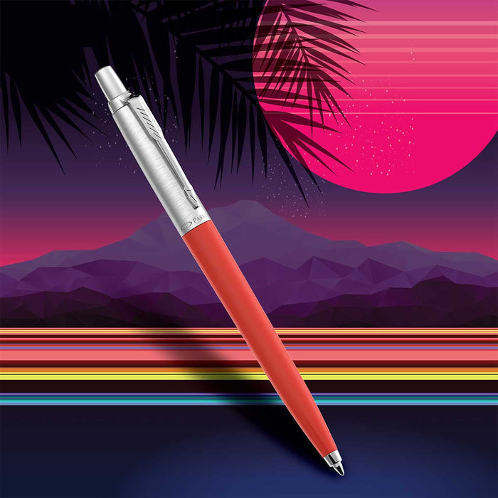 Parker Jotter Retro Wave Vermilion Red & Indigo Purple Ballpoint Pens Black Ink