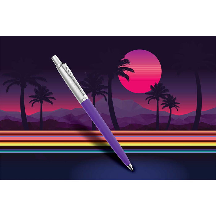 Parker Jotter Retro Wave Vermilion Red & Indigo Purple Ballpoint Pens Black Ink