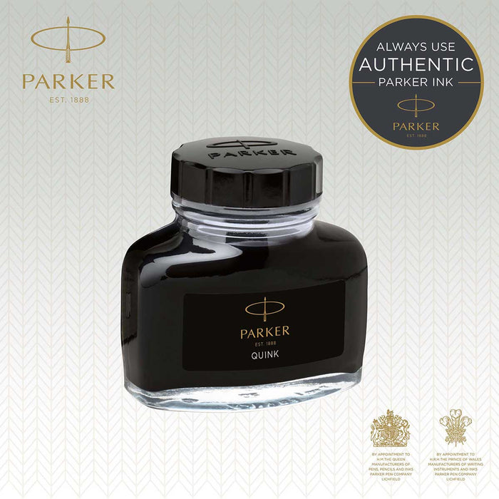 Parker Quink Black Fountain Pen Bottled Ink, 57 ml - PensAndPencils.Net